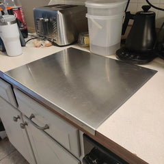 Silver Stainless Steel Chopping Board 80x50cm - Non-Slip Pastry Worktop Protector