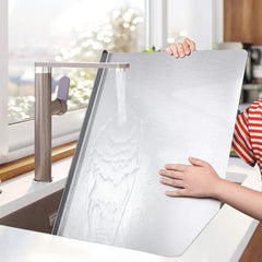 Silver Stainless Steel Chopping Board 80x50cm - Non-Slip Pastry Worktop Protector