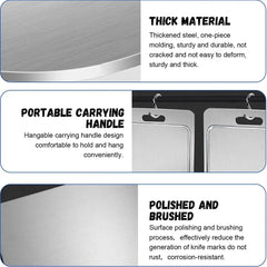Double-Sided Titanium Cutting Board in Silver, 36x25CM, Heat Resistant for Kitchen and Camping