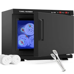White 16L Black Hot Towel Warmer UV Sterilizer Cabinet for Salon and Home Use