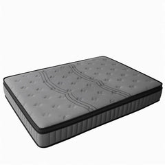 Double Mattress 30CM Thick Medium Firm Pocket Springs Euro Top Memory Foam in Grey