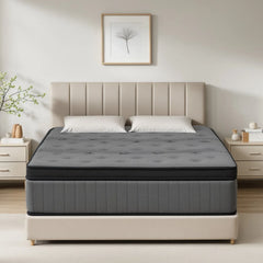 Double Mattress 30CM Thick Medium Firm Pocket Springs Euro Top Memory Foam in Grey