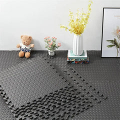 White Wood Grain Interlocking Heavy Duty EVA Foam Gym Flooring Mats - 60x60cm - 24 Tiles