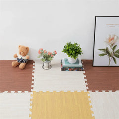 White Wood Grain Interlocking Heavy Duty EVA Foam Gym Flooring Mats - 60x60cm - 24 Tiles