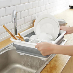 Foldable Kitchen Dish Rack Storage Tray