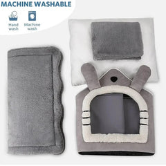 Soft Indoor Dog House & Bed, Washable Grey