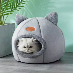 2024 Cat House Bed Soft Washable Grey XL 39x39x40cm