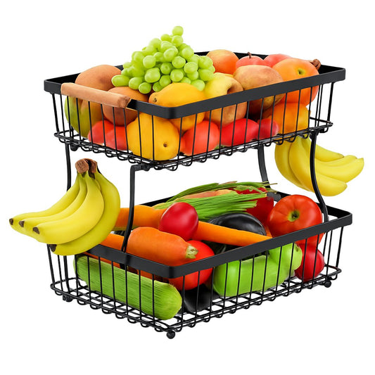 2-Tier Metal Fruit Vegetable Storage Basket