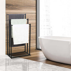 3 Tier Metal Towel Rack Freestanding Bathroom Organizer Rail