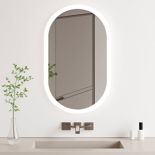 800x500mm LED Bathroom Mirror Oval Anti-Fog Dimmable Wall Mount