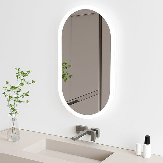 120x60cm LED Bathroom Mirror Oval Anti-Fog Dimmable Wall Mount