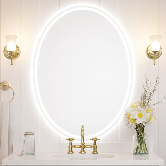 500x700mm LED Bathroom Mirror Oval Dimmable Anti-Fog
