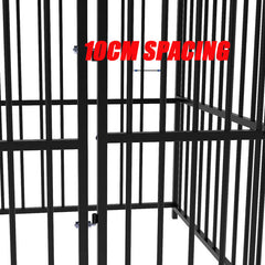 Pawhub Heavy Duty Dog Cage Black Metal Kennel Indoor Outdoor 3M