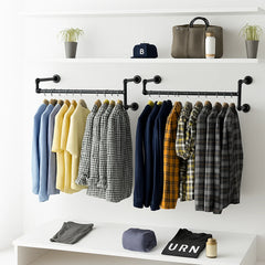 Iron Wall Mounted Clothes Rack Garment Display