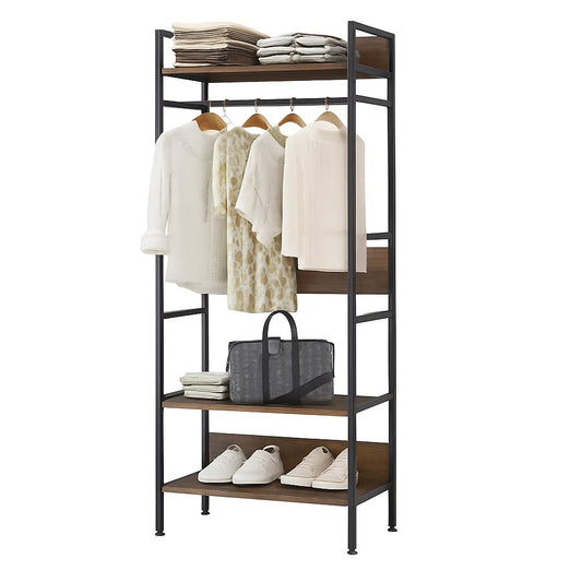 Metal Garment Rack Coat Stand MDF & Iron Organizer