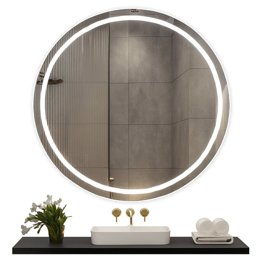 60cm LED Bathroom Mirror Anti-fog Circle Backlit HD