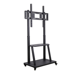Rolling TV Stand 32-100 w/ Adjustable Mount & 2-Tier Shelf