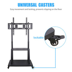 Rolling TV Stand 32-100 w/ Adjustable Mount & 2-Tier Shelf