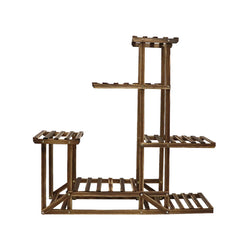 5-Tier Wooden Plant Stand Flower Display Shelf Indoor Outdoor Garden