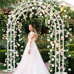Metal Wedding Arch Garden Arbor Floral Stand Indoor/Outdoor