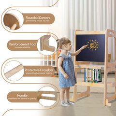 Wooden Toddler Step Stool Learning Tower Kitchen Safety
