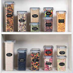 28-Piece Airtight Pantry Storage Containers with Lids for Kitchen Dry Food