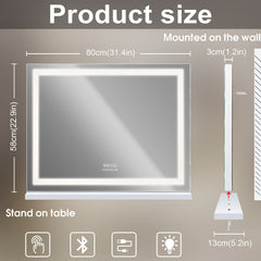 LED Makeup Mirror Bluetooth Touch Sensor Hollywood Vanity
