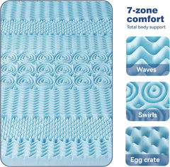 King Mattress Topper Memory Foam 7-Zone 8cm