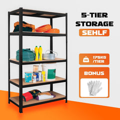 Heavy Duty Warehouse Shelving 75x30x152cm Steel Storage Rack