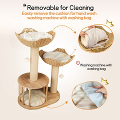 Cat Tree Tower Large Scratching Post Condo Basket Activity Center