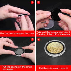 100pcs 46mm Clear Plastic Coin Holder Capsules Storage Box