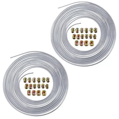 25Ft 3/16'' OD Steel Zinc Brake Line Tubing Kit 150MPa +32 Fittings