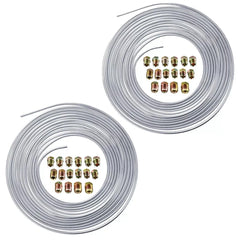 25Ft 3/16'' OD Steel Zinc Brake Line Tubing Kit 150MPa +32 Fittings