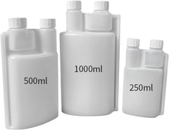 10-Pack 500ml Plastic Twin Chamber Bottles with Tamper Evident Caps