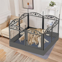 XL Metal Dog Playpen Indoor Fence with Waterproof Pad