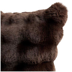 Luxe faux fur cushion 55 x 55cm dark brown
