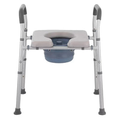 White Heavy Duty Bedside Commode, Raised Toilet Seat, Shower Chair, Adjustable Height 75.5-88cm