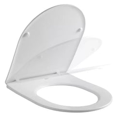 White Dual Flush Ceramic Skirted Toilet with Heavy Duty Slow Closing Seat