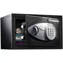 Black Digital Security Safe 16.4L with Solid Steel Construction and Carpet Interior
