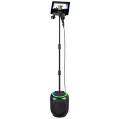 Black Wireless Karaoke System with Bluetooth Audio and Disco Lights