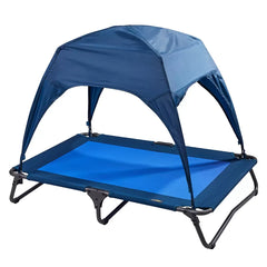 Navy Pet Canopy Cot 99cm - Durable Mesh Fabric with Shade Canopy
