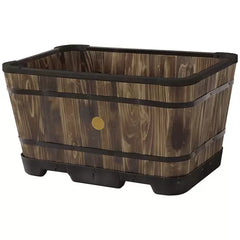 Burnt Oak 60cm Wooden Trough Planter 4 Pack - Durable Composite for Flowering Plants