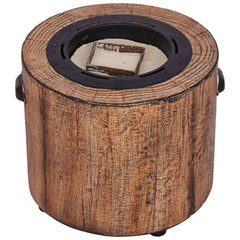 Wood Grain Eco Fuego Wood Fire Pit with 8 Hour Candle - No Smoke, 90% Less CO2