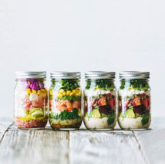 12 Pieces Canning Jars - 480ml Mason Jar Empty Glass Spice Bottles with Airtight Lids and Labels