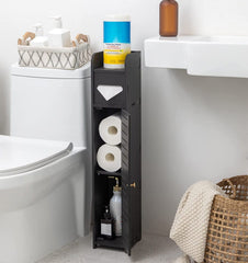 Toilet Paper Roll Holder for Bathroom (Black, 80 cm)