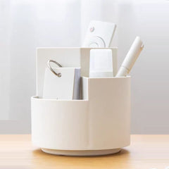360 degree rotating multi-functional pen holder with 3 separate layer for office desk organiser (Grey)