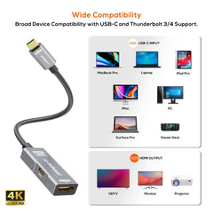 mbeat Tough Link USB-C to HDMI Adapter with 100W PD - Space Grey