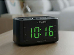 Smartphone-Charging Alarm Clock & FM Radio (Black) w/ USB Port