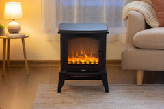 Electric 1000W to 2000W Fireplace Heater with Realistic Log Flame Display