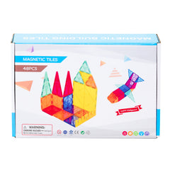 48 Pcs non-toxic STEM Educational, Durable Magnetic Tiles/Puzzle with Storage Bag